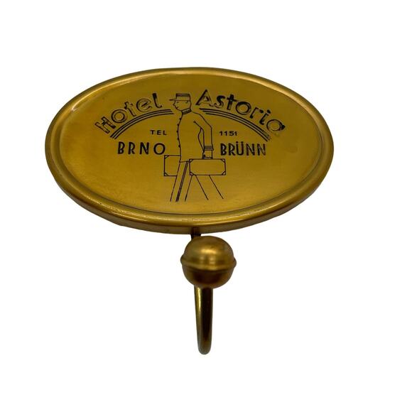 Vintage Hotel Astoria Brno Brunn Wall Garment Hanger - Picture 1 of 5